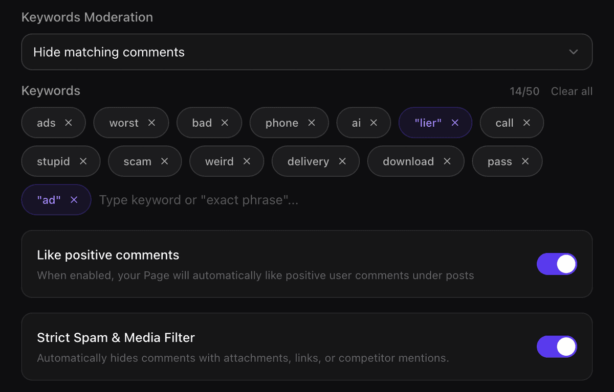 Keyword Moderation: Auto-Filter Spam Before AI Even Sees It